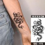 Tattoo Gerçekci Yılan ve Gül Minimal Geçici Dövme Tattoo