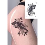 Tattoo Tabanca ve Gül Geçici Gerçekçi Dövme