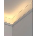 Tavan borusu kalıplama, LED taç kalıplama, tavan dekorasyonu - LED şerit kapak difüzörü kesilebilir, kalıplama profili 5,7 m (18,7 ft) iç / dış mekan için