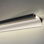 Tavan çıtası, dolaylı LED aydınlatma seti, siyah korniş için, 18 m (59 ft) ışıklı ve köşeli, duvar ve tavan bordürleri için LED alüminyum profil, aralık için ideal