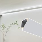 Tavan çubuğu, çift ışık şeridi için LED şerit profili, 8,5 x 8,5 cm alüminyum pervaz, dolaylı aydınlatma rayı, duvar ve tavan dekorasyonu için 30 m'ye kadar özel uzunluklar