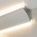 Tavan Döşeme Kalıplama, Difüzör Kanallı Alüminyum LED Taç Kalıplama Profili - Ev Sinemaları, Oteller ve Modern İç Mekan için 10 m/32,8 ft Dekoratif Tavan Süsü - LED Şerit Aydınlatması için İdeal