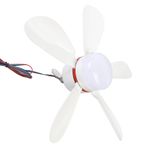 Tavan Fanı 12V Taşınabilir, Beyaz LED ışık, çıkarılabilir Bıçaklar, Kamp çadır fanı, DC Açık iç Mekan balıkçılığı, 16.5 inç, güçlü Hava akışı, Enerji Tasarruflu