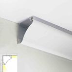 Tavan kalıplama, dolaylı LED aydınlatma alüminyum profil duvar / tavan dekoratif kalıplama yatak odası ve oturma odası için 7,5 m (24,6 ft) LED şerit ışık şeridi