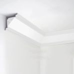 Tavan kalıplama, LED alüminyum profil tavan ve duvar için, doğrusal korniş kalıplama, oturma odası ve süpürgelik aydınlatması için ideal (Gümüş, 8,5 m/27,8 ft)