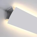Tavan kalıplaması, LED tavan kalıplaması, alüminyum profil 3,3 x 3,3 inç, dolaylı aydınlatma için, alçıpan korniş kalıplama, 45,9 ft yükseklik, LED difüzör kanal modern dekor için
