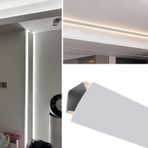 Tavan kaplama profili, LED aydınlatma çubuğu, 18 m (59 ft) LED alüminyum ray, modern dekoratif profil, duvar ve tavan bordürleri için, ses aydınlatması için ideal