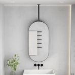 Tavana Monte Banyo Vanity Ayna, 50x70cm Asma Çubuklu Metal Makyaj Aynası, Şık Ev Dekoru için Komple Donanımlı Dekoratif Duvar Aynası