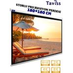Taviss 180X180 cm Storlu Manuel Projeksiyon Perdesi - 180 x 180 cm