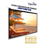 Taviss 180x180 CM Storlu Manuel Projeksiyon Perdesi