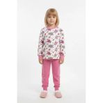 Tavşan Desenli Uzun Kollu Mevsimlik Pamuk Kız Çocuk Pijama Takımı