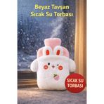 Tavşan Figürlü Yumuşak Peluş Eldivenli Sıcak Su Torbası ATSN-AK48A