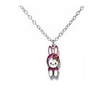 Tavşan Kostümlü Hello Kitty Figürlü Mor Kolye – 60 Cm Zincirli Sevimli Sanrio Takı