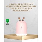 Tavşan Kulak Tasarımlı 200 ml USB Aroma Difüzör ve Hava Nemlendirici - Lisinya - Belirtilmemiş
