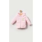 Tavşan Nakışlı Fermuarlı Cepli Kız Bebek Peluş Welsoft Kışlık Hırka-Pembe | 1 Yaş