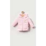 Tavşan Nakışlı Fermuarlı Cepli Kız Bebek Peluş Welsoft Kışlık Hırka-Pembe | 2-3 Yaş