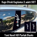 Tavşan Oto Kapı Sticker 2Li Sağ Sol Kapı Direk İçin Folyo Kaplama - Tuning Modifiye Görünüm