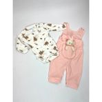 Tavşan Oyuncaklı Bebek Tulum - Somon - 6 - 9 Ay