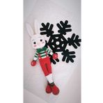 Tavşan Ponçik Yanak Yılbaşı Amigurumi Organik Oyuncak