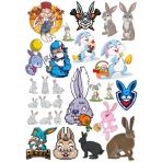 Tavşan Sticker Set-11 17 Parça Telefon, Tablet, Defter, Laptop Sticker