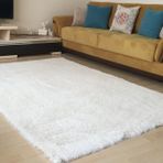 Tavşan Tüyü Dekoratif Post Halı, Kar Beyazı, 80X300