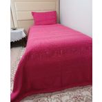 Tavşan Tüyü El Dokuma Yumuşak Dokulu Tek Kişilik Yatak Örtüsü (160X240)-Pembe