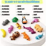 Tavşan Yumi Hareketli Hayvan Figürlü Oyuncak Anahtarlık -12'li - 15'li - 20'li Setler / 4-7 cm Büyüklüğünde - 12'li Set