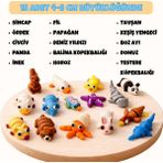 Tavşan Yumi Hareketli Hayvan Figürlü Oyuncak Anahtarlık -12'li - 15'li - 20'li Setler / 4-7 cm Büyüklüğünde - 15'li Set