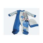 Tavşanlı Bebek Tulum Tuhfetower - Bej - Mavi - Ekru - 62 cm