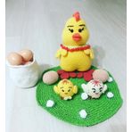 Tavuk Ailesi Takımı Amigurumi Organik Oyuncak