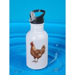 Tavuk Baskılı Matara Suluk 600 ml - Kız Çocuk Suluk, Kız Sulukları