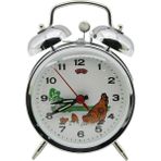 Tavuk Yem Yemeli Mekanik Kurmalı Masa Çalar Saat Silver - Gümüş CLKN-1783 (47 - ARS8552-7408