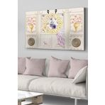 Tavus Kuşu Saatli Kanvas - Canvas Tablo