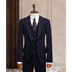 Taxi Giyim Üçlü Takım Elbise - Zara Kumaş - Lacivert - TG3ZL10 - 001-Renkli - Regular Fit - 46