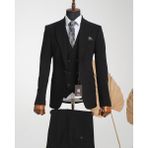 Taxi Giyim Üçlü Takım Elbise - Zara Kumaş - Siyah - TG3ZS5 - 001-Renkli - Regular Fit - 46