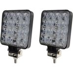 Taycarex Off Road Sis Farı - Çalışma Lambası Beyaz Işık 16 LED Kare 9-36 Volt Uyumlu 2 Adet