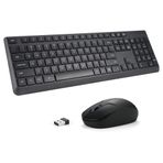 Tayderley Windows için Kablosuz Klavye ve Fare Kombinasyonu, 2.4G Tam Boyutlu Harici Akülü Bilgisayar Klavye Fare Combo Dizüstü PC Masaüstü Krom Mac, Numara Pad 1600 DPI Sessiz Fare USB Alıcı (Siyah)