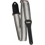 Taylor Academy Jakarlı Pamuk 2" Gitar Askısı (Beyaz/Siyah)