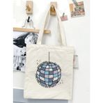 Taylor Swift Mirrorball, Y2 Pinterest Retro Unisex Bez Çanta Tote Bag, Shopper Bag - 10D-Krem
