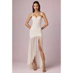 Tayt Factory Love Fab İnce Askılı Gögsü Gloplu Korse Detaylı Yırtmaçlı Gece Elbisesi Mezuniyet