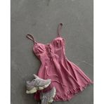 Tayt Vegas Kot Elbise - Pembe