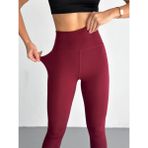 Tayt / Yüksek Bel Toparlayıcılı Tayt - Dokulu - XL - Bordo