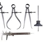 Taytools 6 Parça Ölçüm Seti/Kiti, 15,24 cm Yay Ayırıcı, İç ve Dış Kaliperler, Derinlik Ölçer, Cep Cetveli, Sürgülü Kumpas 113500