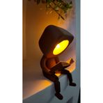 Taz Work Shop 3D Home Aksesuar Dekoratif Işıklı Sevimli Kitap Okuyan Biblo Led Tealight Gece Lambası