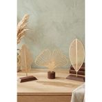 Taz Work Shop Lüks Gold Yaprak Dekor Seti – 3’lü Modern Minimal Biblo | Ahşap Tabanlı Masa & Salon Dekoru