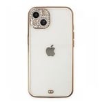 Tazador iPhone 13 Liva Taşlı Silikon Beyaz Kılıf