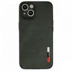 Tazador iPhone 13 Loop Deri Silikon Yeşil Kılıf