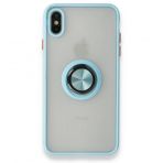 Tazador iPhone XS Max Montreal Yüzüklü Buz Mavi Silikon Kapak Kılıf