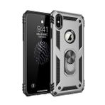Tazador iPhone XS Max Sofya Yüzüklü Gümüş Silikon Kapak Kılıf