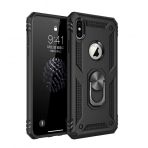 Tazador iPhone XS Max Sofya Yüzüklü Siyah Silikon Kapak Kılıf